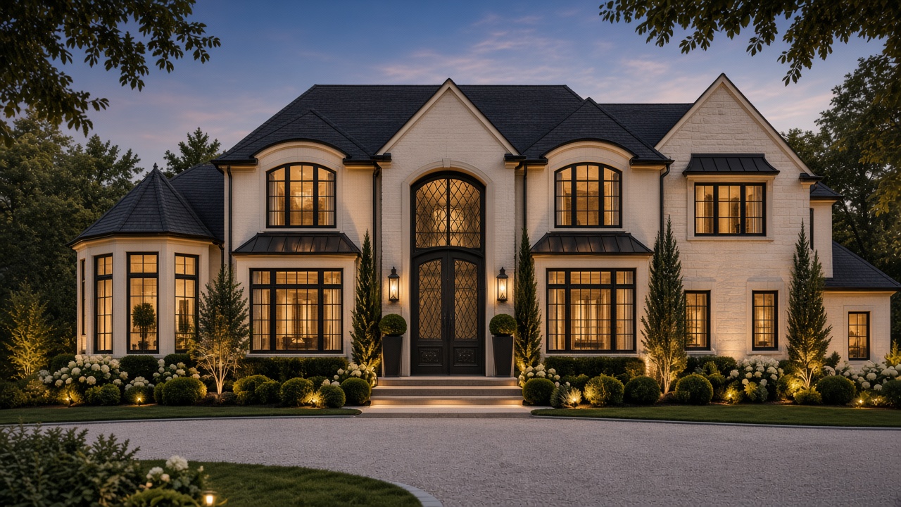 Custom iron entry door on a Long Island home