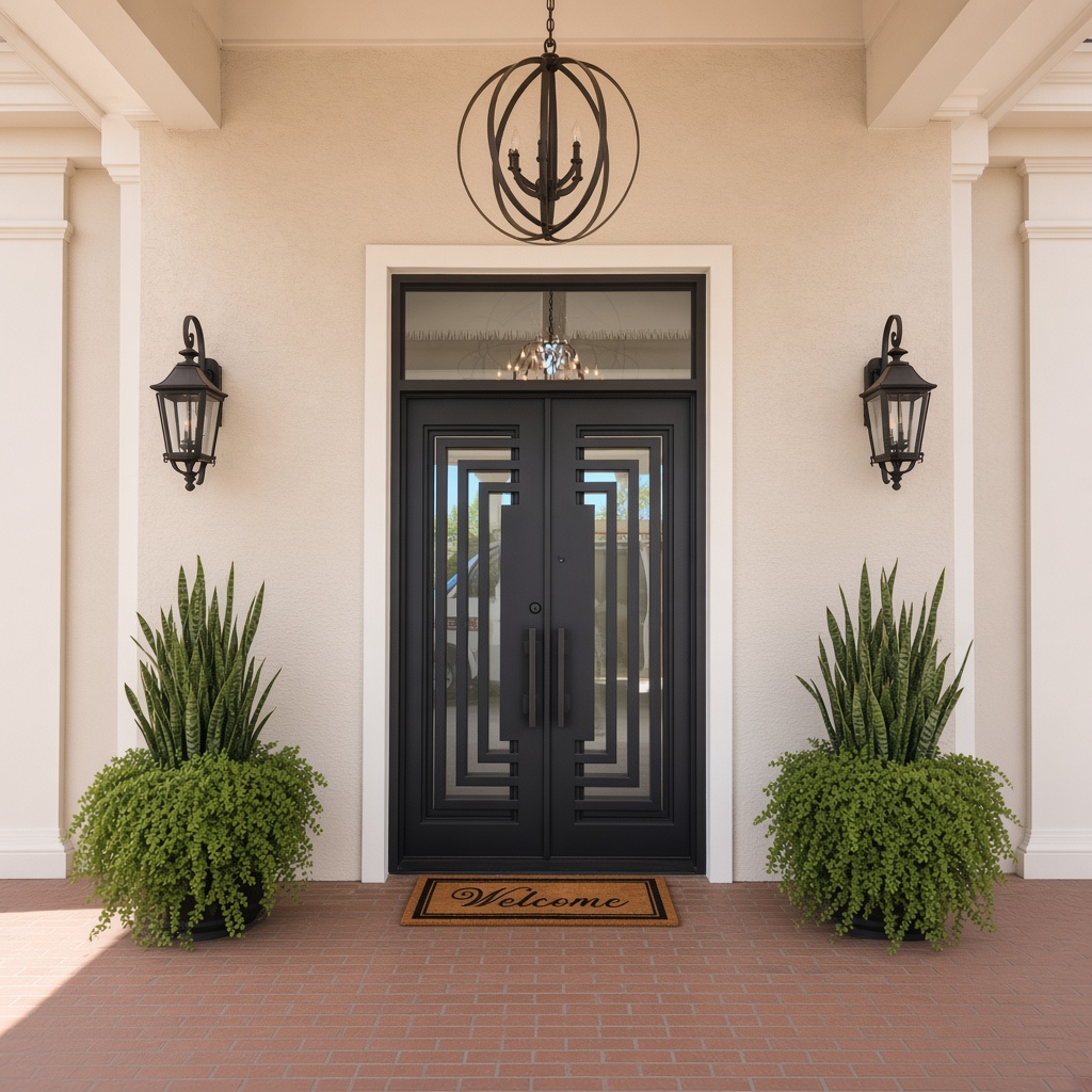 After — Nick Reen residence, new iron entry door