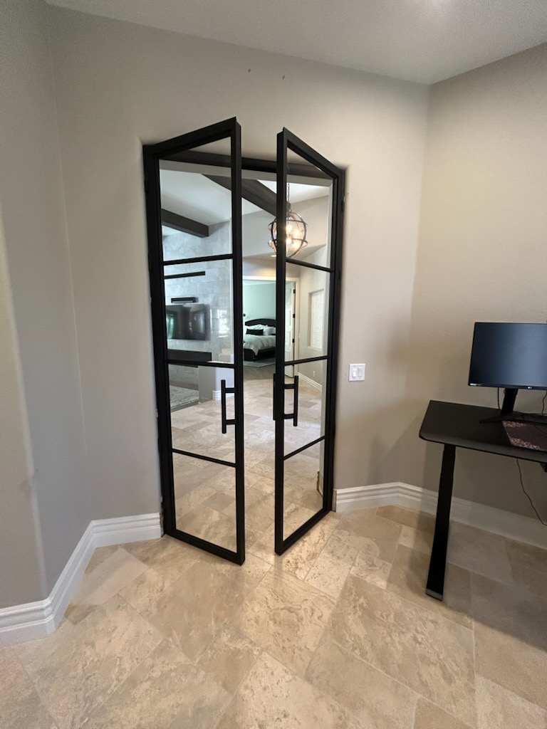 Iron and glass interior divider door